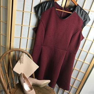 Mossimo dress burgundy w/pleather accents